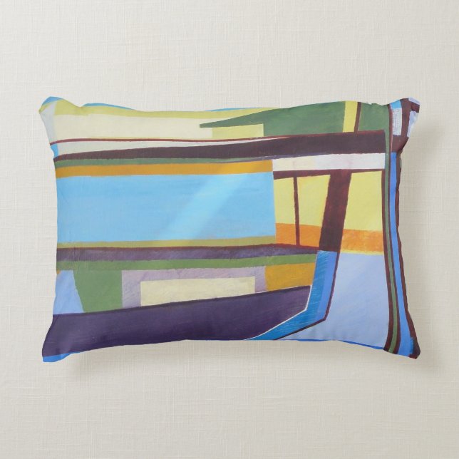 Multi blaues Akzent-Kissen Zierkissen (Vorderseite)