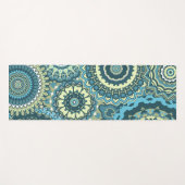Multi Blue Green Mandalase Yogamatte (Vorderseite (Horizontal))