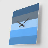 Multi-Blue Quadratische Wanduhr (Winkel)