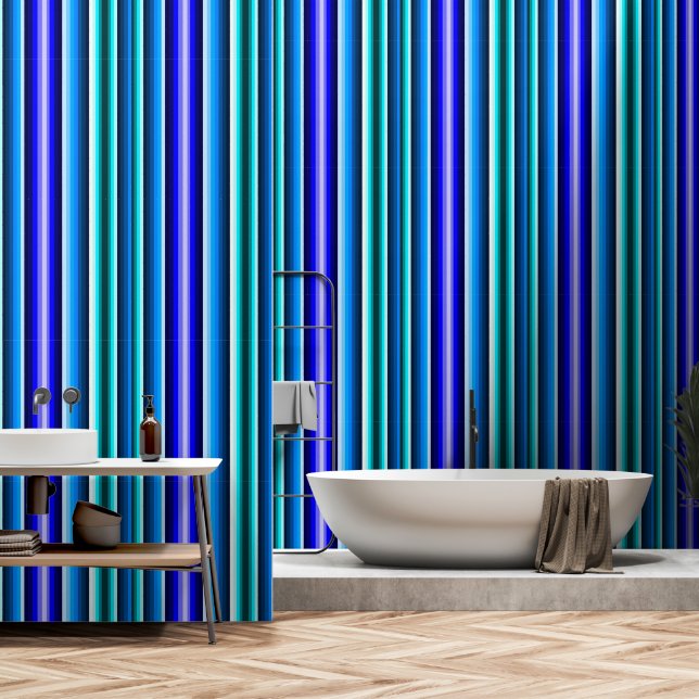 Multi Blue Stripe Tapete (Badezimmer)