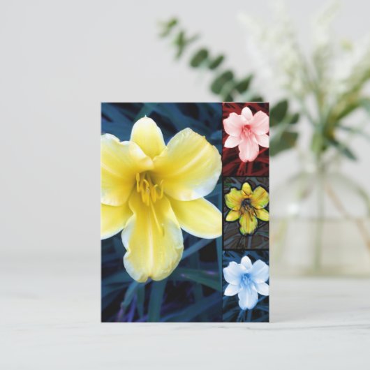 Multi-Blume - florale Postkarte (Stehend Vorderseite)