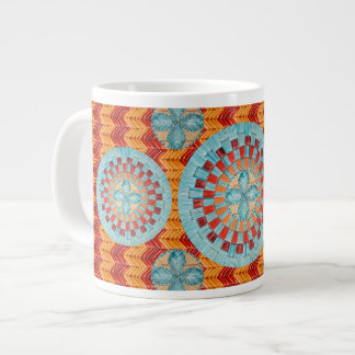 Multi Blumen-orange Zickzack Tassen-Entwurf Jumbo-Tasse