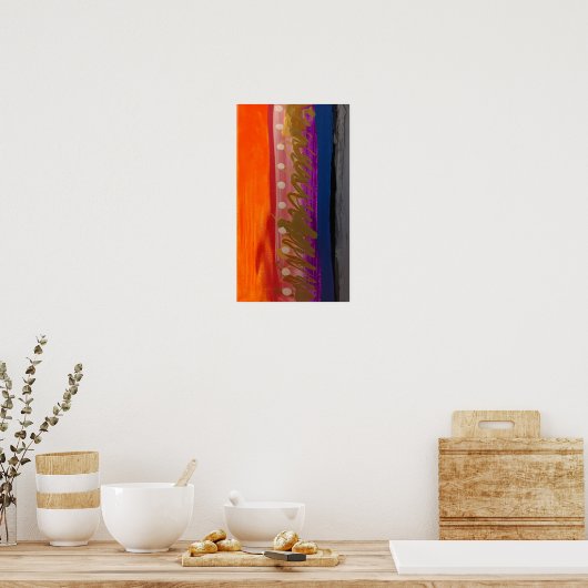 Multi-color Abstract Stripes Poster (Küche)
