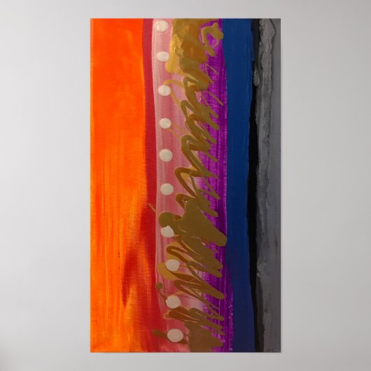 Multi-color Abstract Stripes Poster (Vorne)