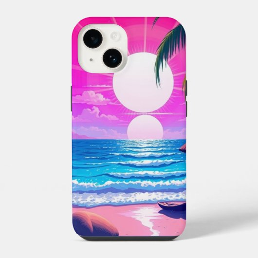 Multi-Color Beach Sunset Phone iPhone Hülle (Rückseite)