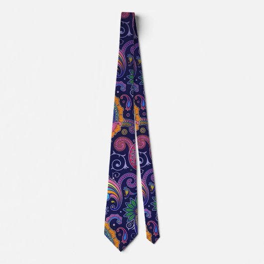 Multi Color Blur Boho Paisley Neck Tie Krawatte (Vorderseite)