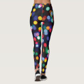 Multi Color Bokeh Weihnachtsbeleuchtung Leggings (Rückseite)