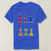 Multi Color Chess Piece Design T-Shirt (Design vorne)