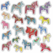 Multi Color Dala Pferde Aufkleber (Vorderseite)