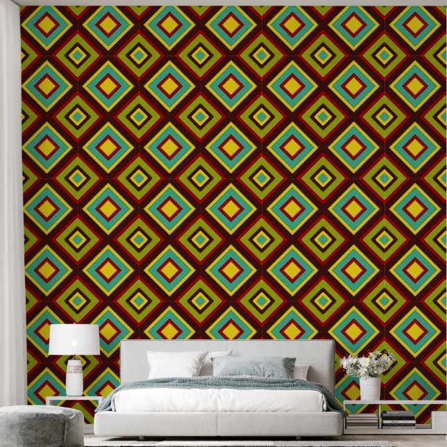 Multi‑Color Diagonal Stripes Wallpaper – Modern Tapete (Schlafzimmer)