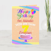 Multi Color Editable Unisex Happy Birthday | Peach Karte (Vorderseite)