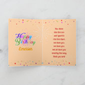 Multi Color Editable Unisex Happy Birthday | Peach Karte (Innenseite)