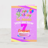 Multi Color Editable Unisex Happy Birthday | Rosa Karte (Vorderseite)