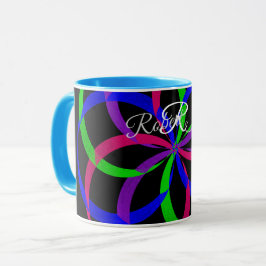 Multi Color Figure 8 Geometric Coffee Mug Tasse
