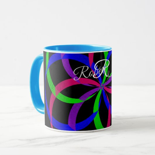 Multi Color Figure 8 Geometric Coffee Mug Tasse (Vorderseite Links)
