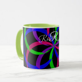Multi Color Figure 8 Geometric Coffee Mug Tasse
