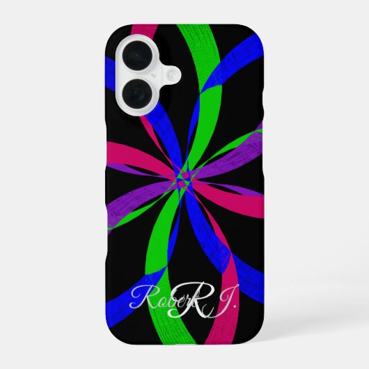 Multi Color Figure 8 Geometric iPhone 16 Case Hülle (Rückseite)