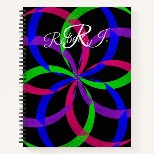 Multi Color Figure 8 Spiral Geometric Notebook Notizblock (Vorderseite)