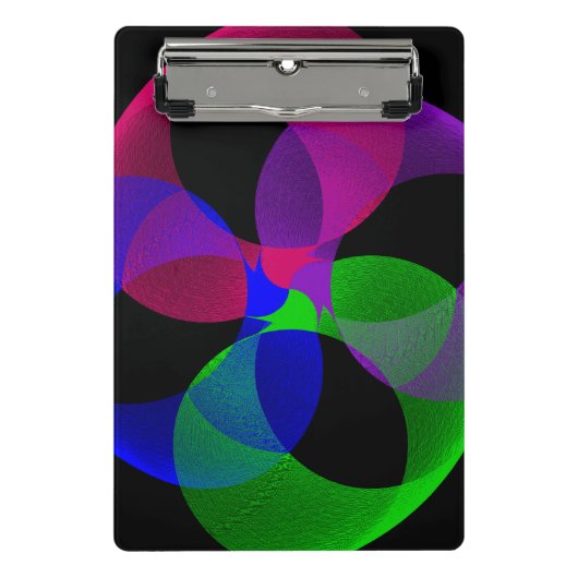 Multi Color Fusion Geometric Mini Clipboard Klemmbrett (Vorderseite)