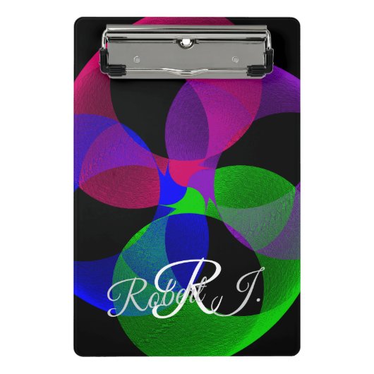 Multi Color Fusion Geometric Mini Clipboard Klemmbrett (Vorderseite)