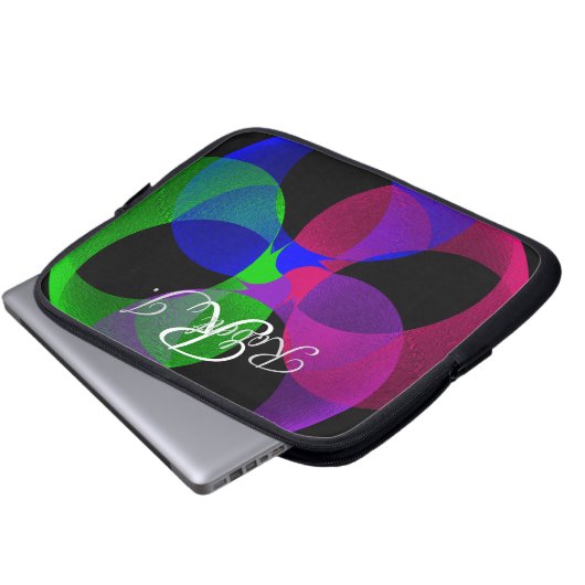 Multi Color Geometric Fusion Electronics Bag Laptopschutzhülle (Vorne Knopf)