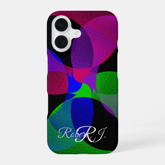 Multi Color Geometric Fusion iPhone 16 Case Hülle (Rückseite)
