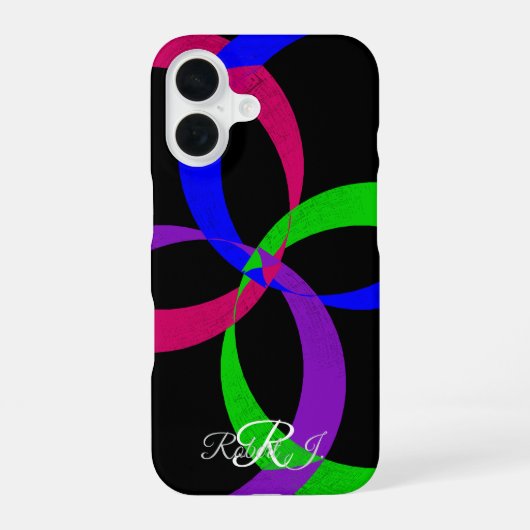 Multi Color Geometric Interchange iPhone 16 Case Hülle (Rückseite)