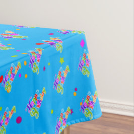 Multi Color Happy Geburtstag Grafik auf blau Tischdecke