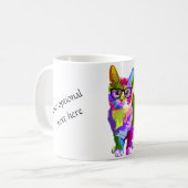 Multi-Color-Hipster-Cat-Tasse Kaffeetasse (Vorderseite Links)