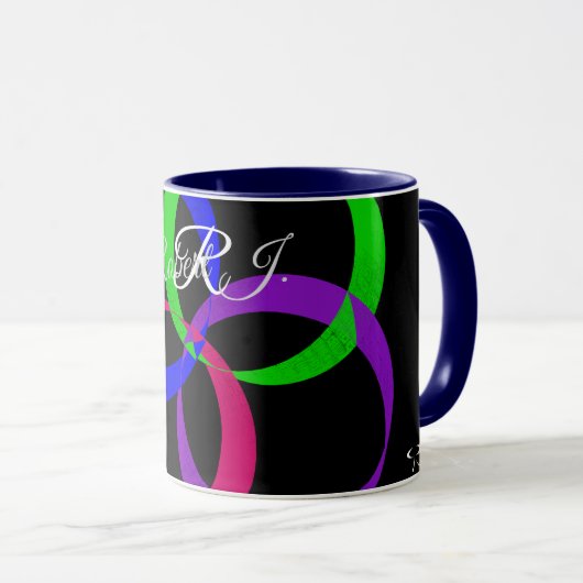 Multi Color Interchange Geometric Coffee Mug Tasse (VorderseiteRechts)