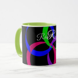 Multi Color Interchange Geometric Coffee Mug Tasse