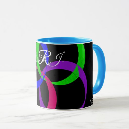 Multi Color Interchange Geometric Coffee Mug Tasse (VorderseiteRechts)