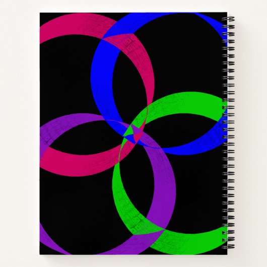 Multi Color Interchange Geometric Spiral Notebook Notizblock (Rückseite)