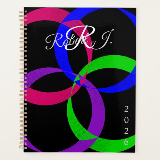 Multi Color Interchange Geometric Spiral Planner Planer (Vorderseite)