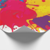 Multi-Color Paint Splat Pattern on White – Fun Geschenkpapier (Ecke)