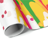 Multi-Color Paint Splat Pattern on White – Fun Geschenkpapier (Rolleneckpunkt)