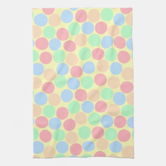 Multi-Color Pastel Dots Pattern Geschirrtuch (Vertikal)