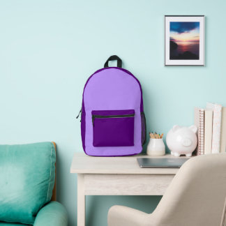 Multi-Color Purple Backpack Bedruckter Rucksack