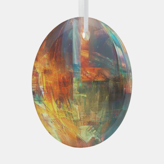 Multi-Color-Round Ornament Aus Glas (Vorderseite Rechts)