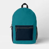 Multi-Color Teal Backpack Bedruckter Rucksack (Vorderseite)