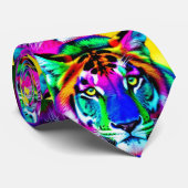 Multi-Color Tiger Big Cat Muster Krawatte (Gerollt)