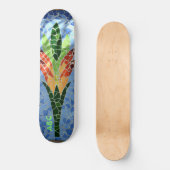 Multi-Colore-Mosaik-Blume Skateboard (Vorderseite)