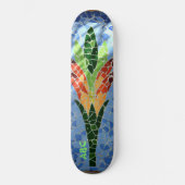 Multi-Colore-Mosaik-Blume Skateboard (Vorderseite)