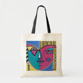 Multi-colored Abstract Portrait Tote Tragetasche (Vorne)
