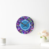 Multi-Colored Candy Sprinkles Monogrammed Runde Wanduhr (Zuhause)