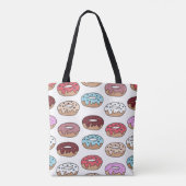 Multi-colored donuts hand drawn seamless pattern.  tasche (Rückseite)