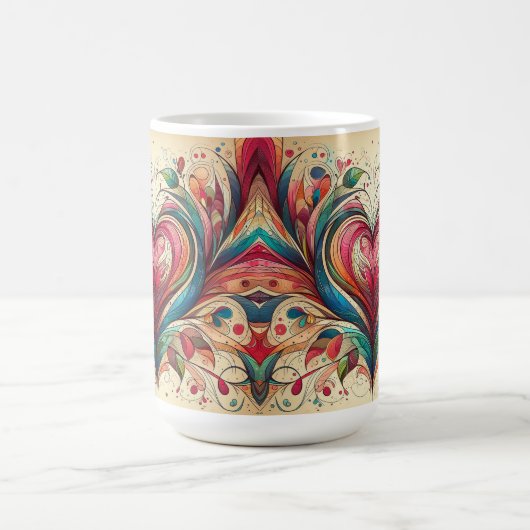 Multi Colored Heart Kaffeetasse (Mittel)
