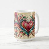 Multi Colored Heart Kaffeetasse (VorderseiteRechts)