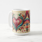Multi Colored Heart Kaffeetasse (Vorderseite Links)