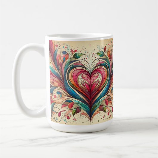 Multi Colored Heart Kaffeetasse (Links)
